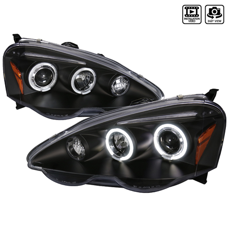 SPEC-D TUNING 02-04 Acura Rsx Halo LED Projector Black 2LHP-RSX02JM-TM